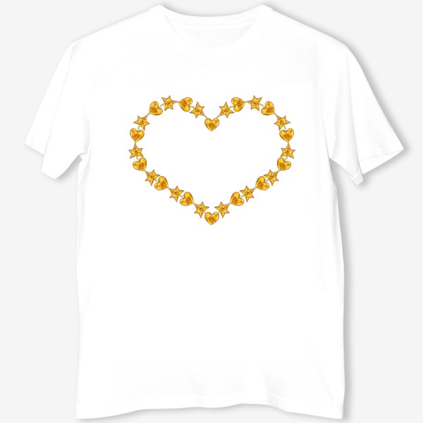 Футболка &laquo;Ожерелье - золотое сердце. Подарок на День Святого Валентина. Голда.&raquo;