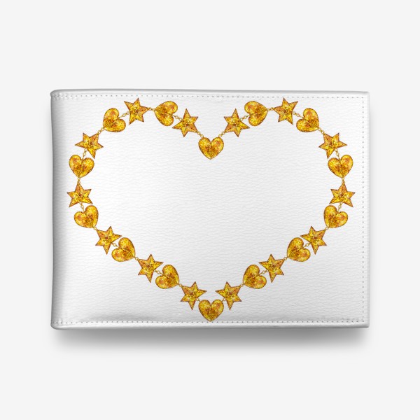 Кошелек «Ожерелье - золотое сердце. Подарок на День Святого Валентина. Голда.»