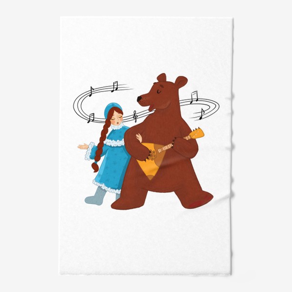 Полотенце «Снегурочка и медведь»
