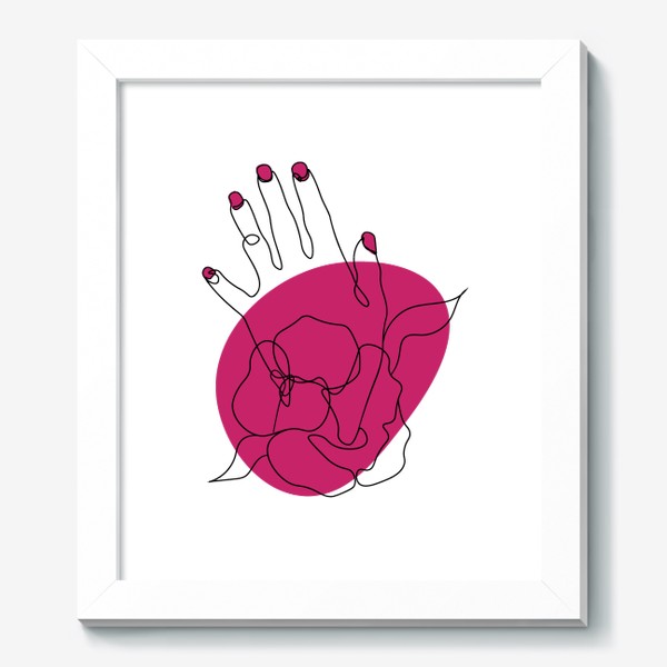 Картина «Рука и ярко розовое пятно минимализм»