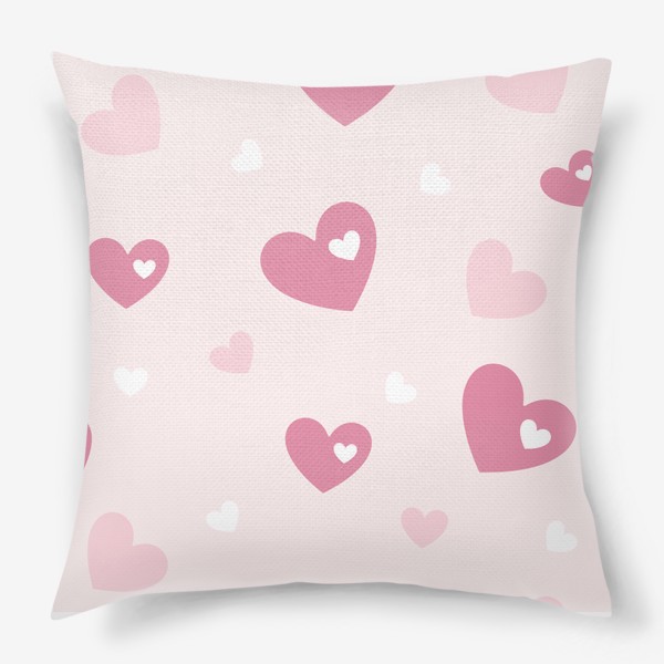 Подушка «Паттерн. Розовые сердца. »