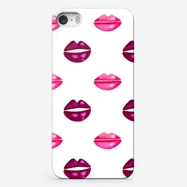 Чехол iPhone «Паттерн воздушные поцелуи на белом фоне»