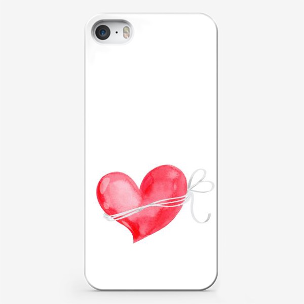 Чехол iPhone «Акварельное красное сердце»