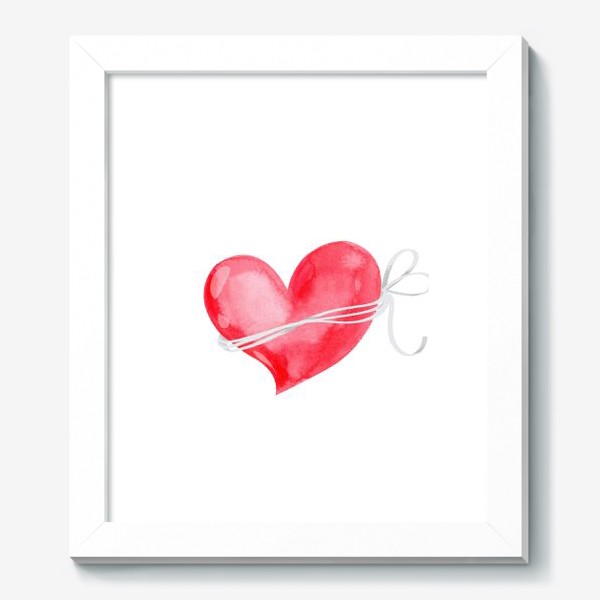 Картина «Акварельное красное сердце»