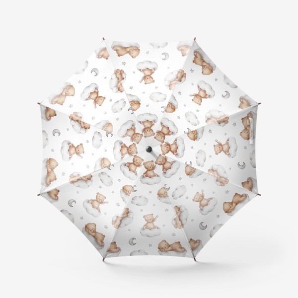 Зонт «Паттерн мишки на серых тучках»