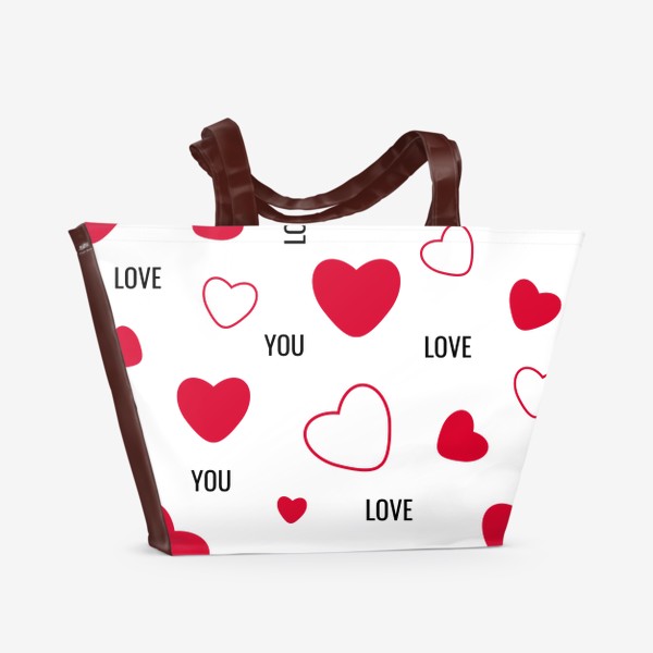 Пляжная сумка «Паттерн. День Влюбленных»