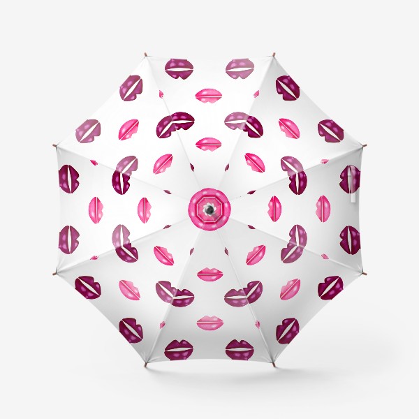 Зонт «Паттерн воздушные поцелуи на белом фоне»