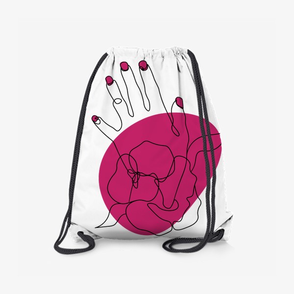 Рюкзак «Рука и ярко розовое пятно минимализм»