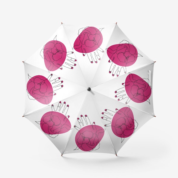 Зонт &laquo;Рука и ярко розовое пятно минимализм&raquo;