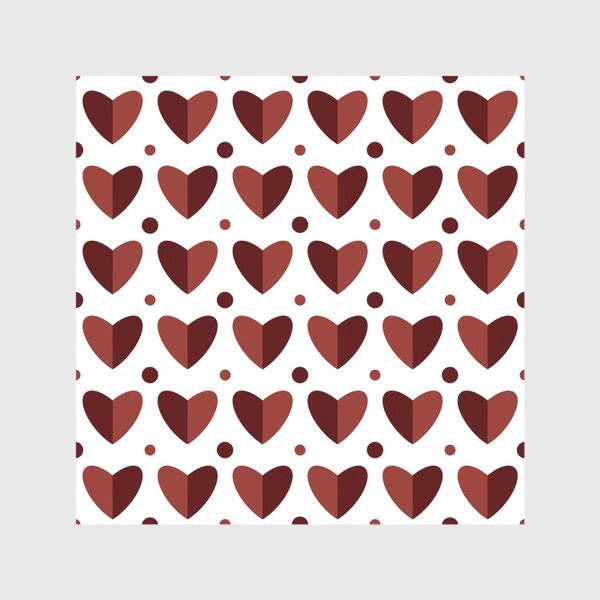 Скатерть «Сердца и точки на белом фоне Сердечки Принт в подарок на день влюблённых»