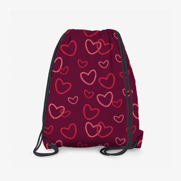 Рюкзак «Сердца на тёмном фоне. Контуры сердец Сердечки для Влюблённых »