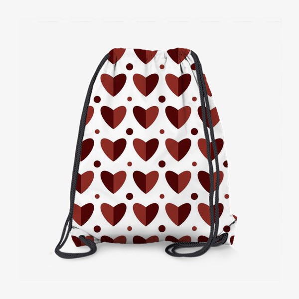 Рюкзак «Сердца и точки на белом фоне Сердечки Принт в подарок на день влюблённых»