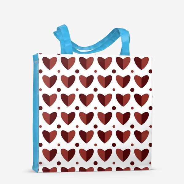 Сумка-шоппер &laquo;Сердца и точки на белом фоне Сердечки Принт в подарок на день влюблённых&raquo;