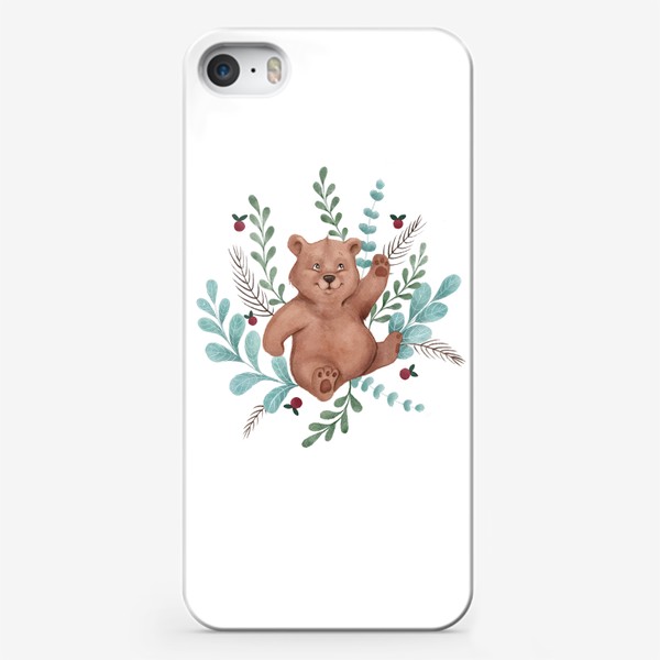 Чехол iPhone «Медвежонок акварель teddy bear »