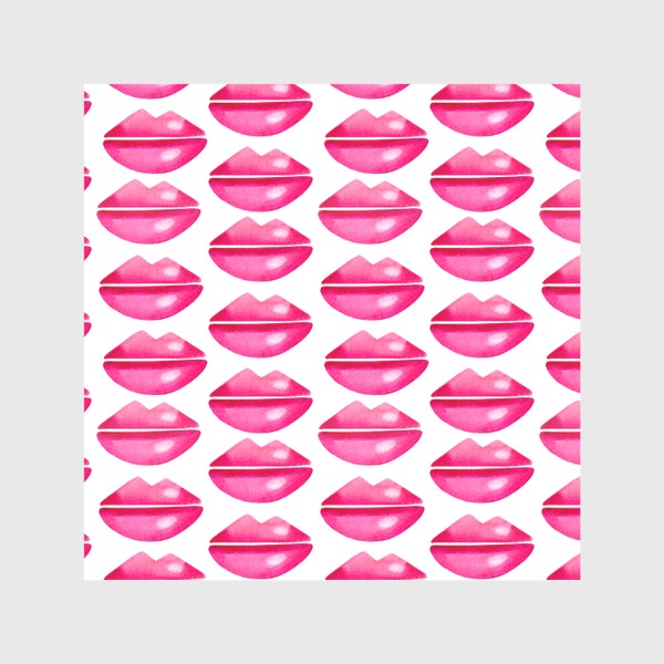 Скатерть «Паттерн розовые губы на белом фоне»