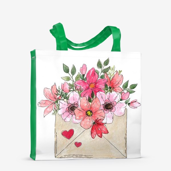 Сумка-шоппер «цветы в конверте»