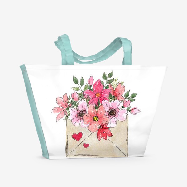 Пляжная сумка &laquo;цветы в конверте&raquo;