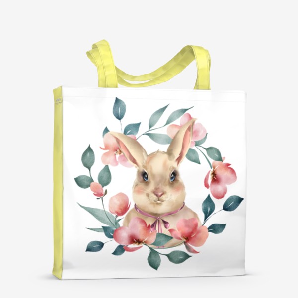 Сумка-шоппер &laquo;Кролик в цветочном венке&raquo;