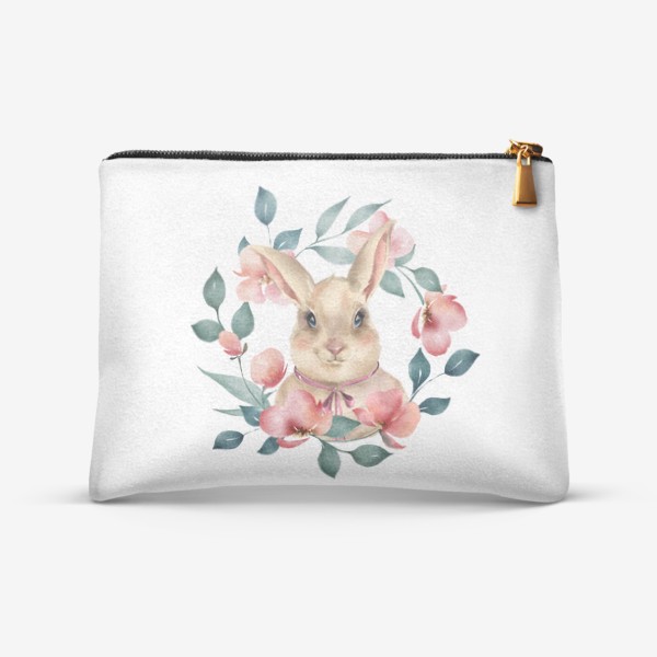Косметичка «Кролик в цветочном венке»