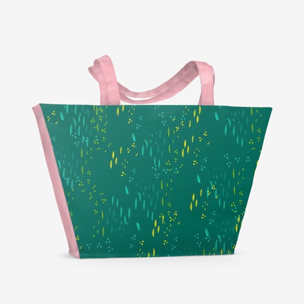 Пляжная сумка &laquo;Зеленая абстракция лес, луг, поле, болото&raquo;