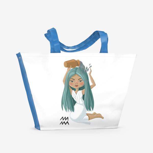 Пляжная сумка «знак зодиака водолей девушка »