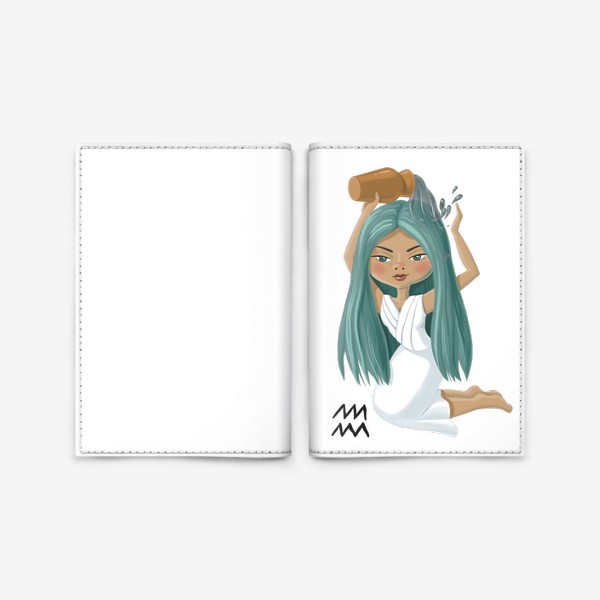Обложка для паспорта «знак зодиака водолей девушка »