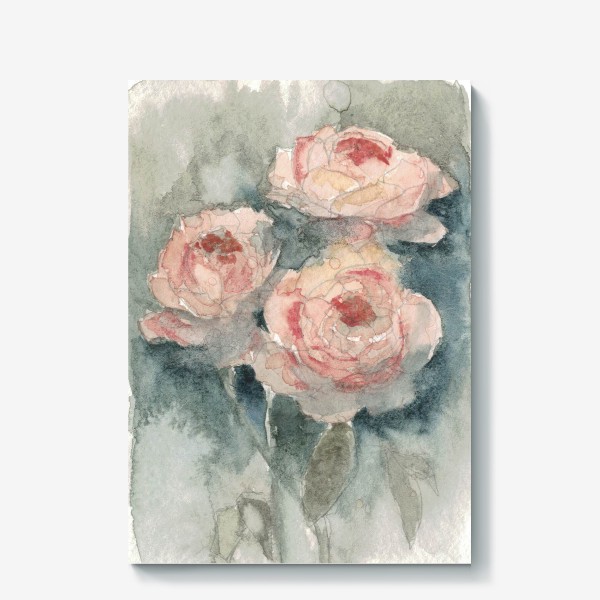 Холст «Букет роз в ретро-стиле»