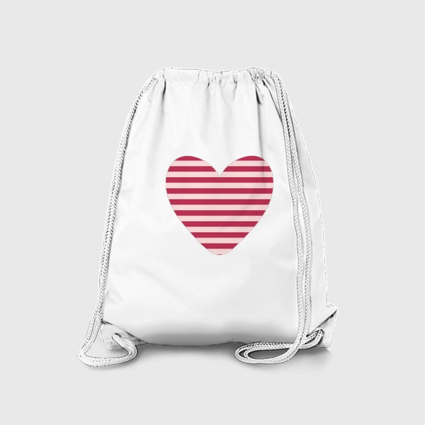 Рюкзак «Сердце в полоску в ретро стиле»