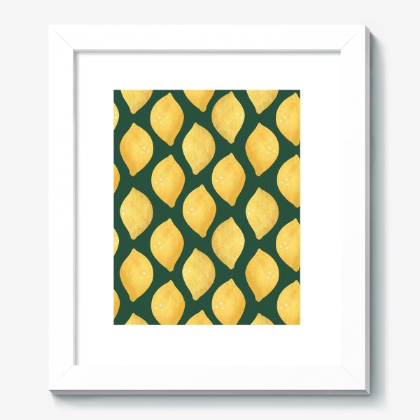 Картина «Лимоны на зелёном фоне Яркий лимонный геометрический принт »