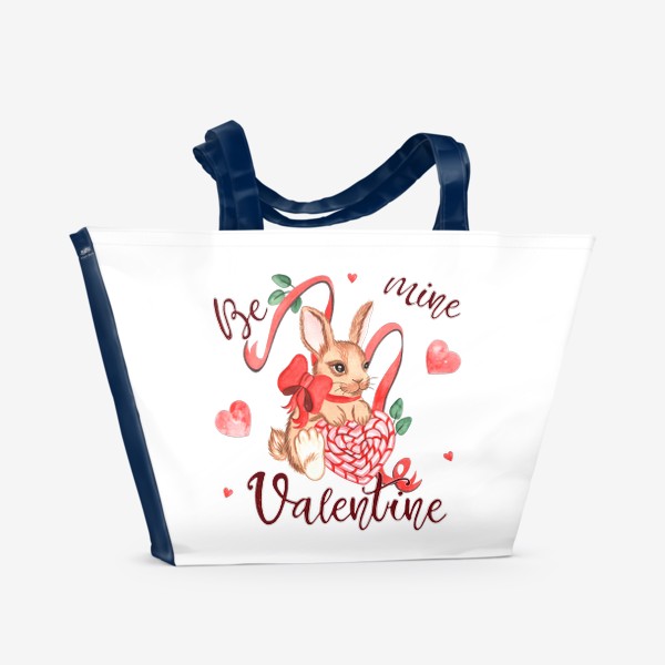 Пляжная сумка «Кролик "Будь моей валентинкой"»