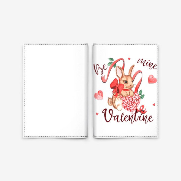 Обложка для паспорта «Кролик "Будь моей валентинкой"»