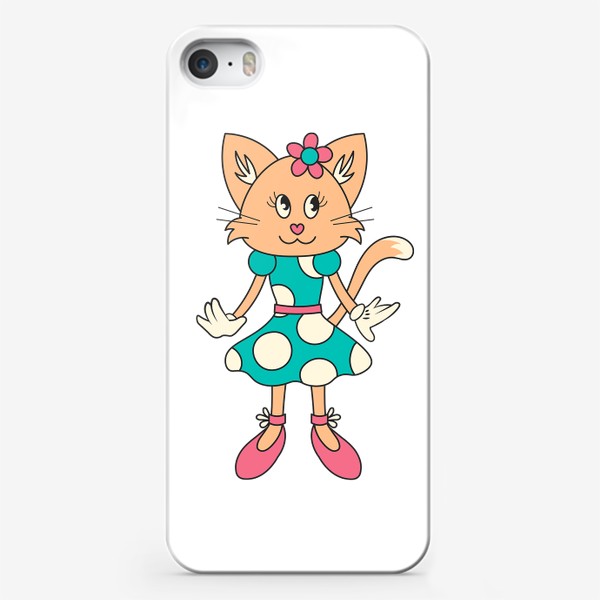 Чехол iPhone «Ретро кошка в платье»