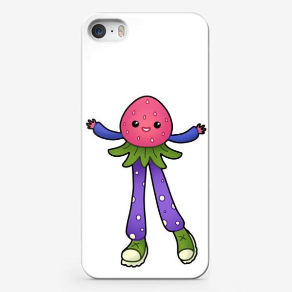 Чехол iPhone «Хиппи клубника кавайная ягодка в японском стиле»