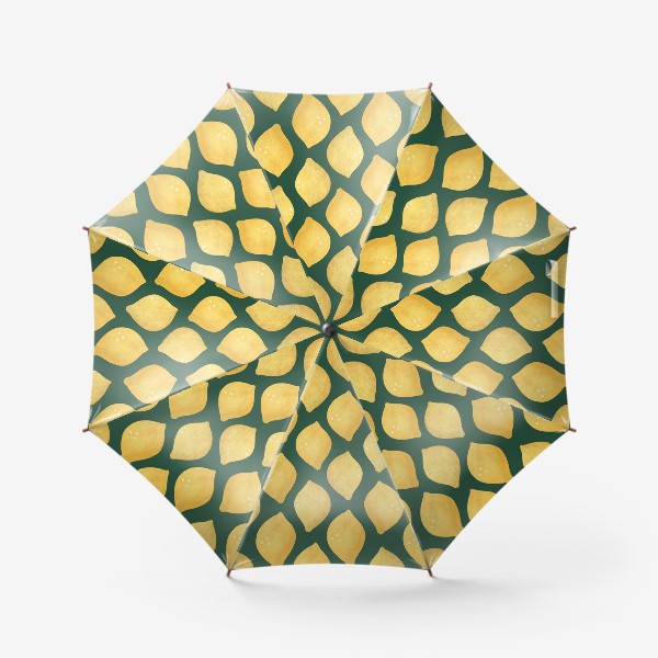 Зонт &laquo;Лимоны на зелёном фоне Яркий лимонный геометрический принт &raquo;