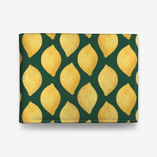 Кошелек «Лимоны на зелёном фоне Яркий лимонный геометрический принт »