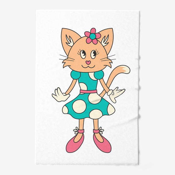 Полотенце «Ретро кошка в платье»