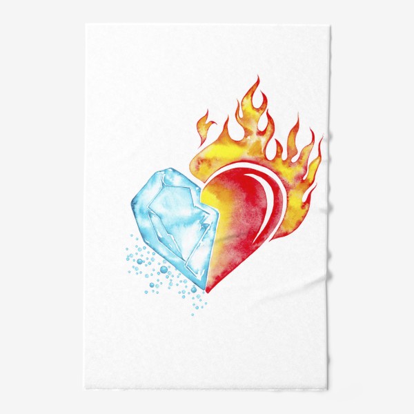 Полотенце «Сердце "Лёд и Пламя". День Святого Валентина. Единство противоположностей.»