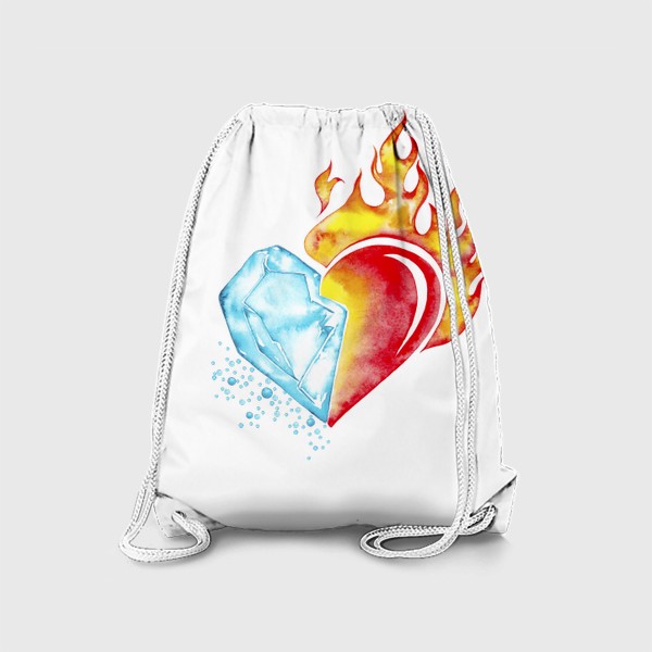 Рюкзак «Сердце "Лёд и Пламя". День Святого Валентина. Единство противоположностей.»