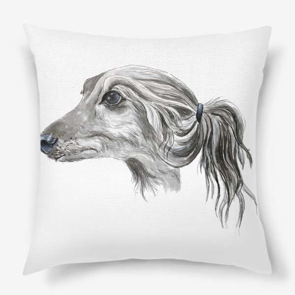 Подушка «Портрет собаки породы салюки борзая»