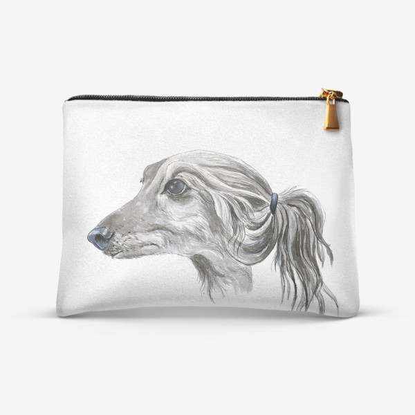 Косметичка «Портрет собаки породы салюки борзая»