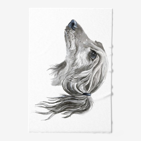 Полотенце «Портрет собаки породы салюки борзая»