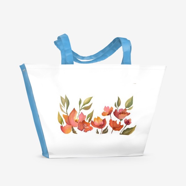 Пляжная сумка &laquo;Акварельные цветы&raquo;