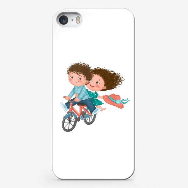 Чехол iPhone «Влюбленные на велосипеде»