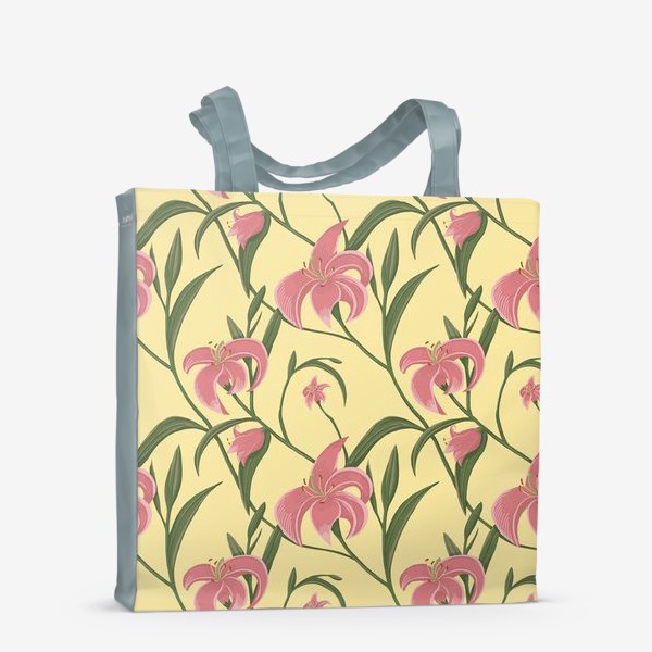 Сумка-шоппер «Цветочный паттерн с лилиями»