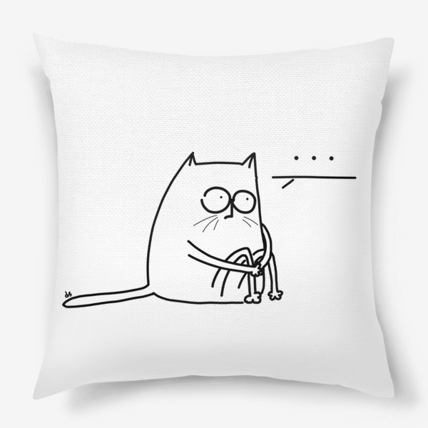 Подушка «Кот сидит и думает, как жить»