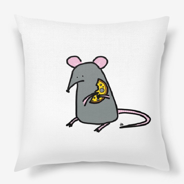 Подушка «Мышка с кусочком сыра»