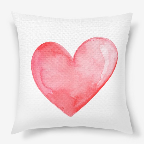 Подушка «Акварельное красное сердце»