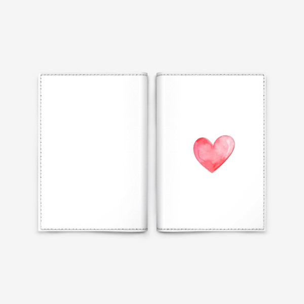 Обложка для паспорта «Акварельное красное сердце»