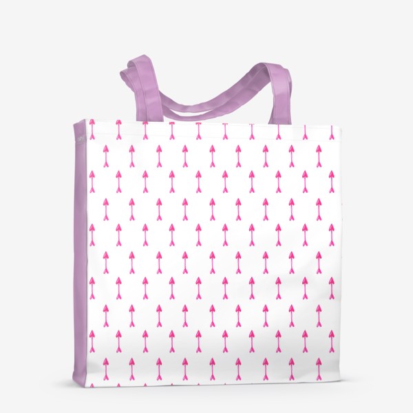 Сумка-шоппер «Паттерн розовые стрелы на белом фоне»