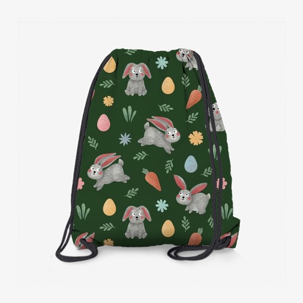 Рюкзак «Пасхальный принт с кроликами и яйцами Пасха цветы и зайцы Подарок на Пасху »